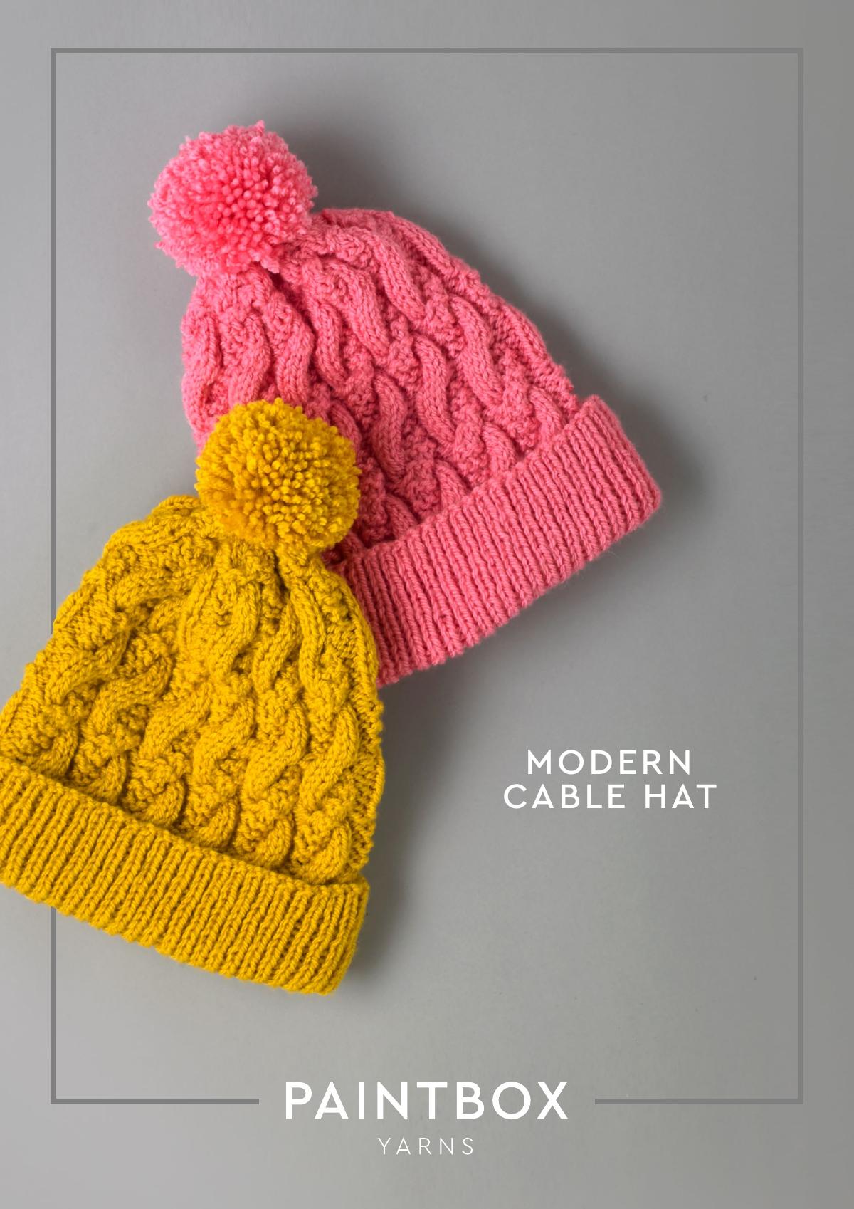 Modern Cable Hat knitting pattern PDF cover