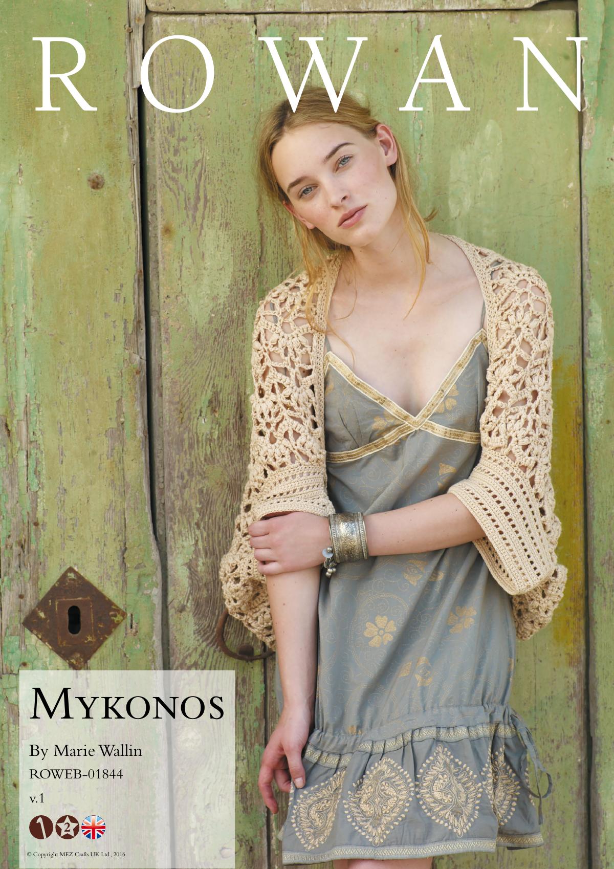 Mykonos shrug crochet pattern PDF cover